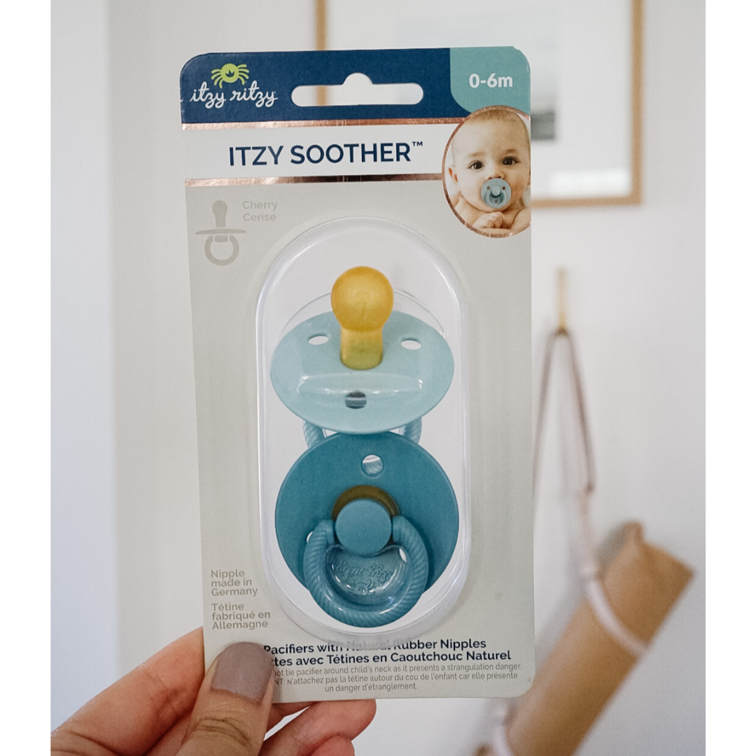 *NEW SIZE* Itzy Soother™ Natural Rubber Paci Sets: Coconut + Toast
