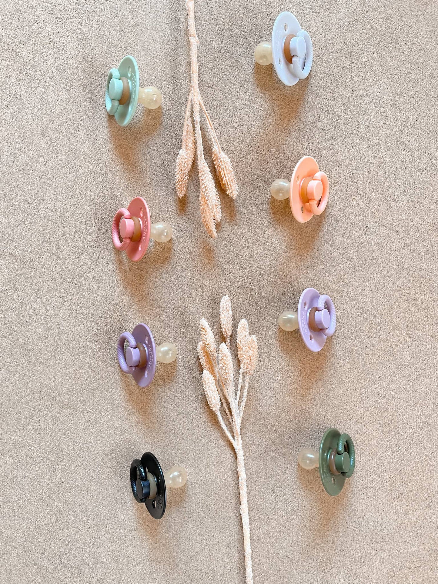 *NEW SIZE* Itzy Soother™ Natural Rubber Paci Sets: Coconut + Toast