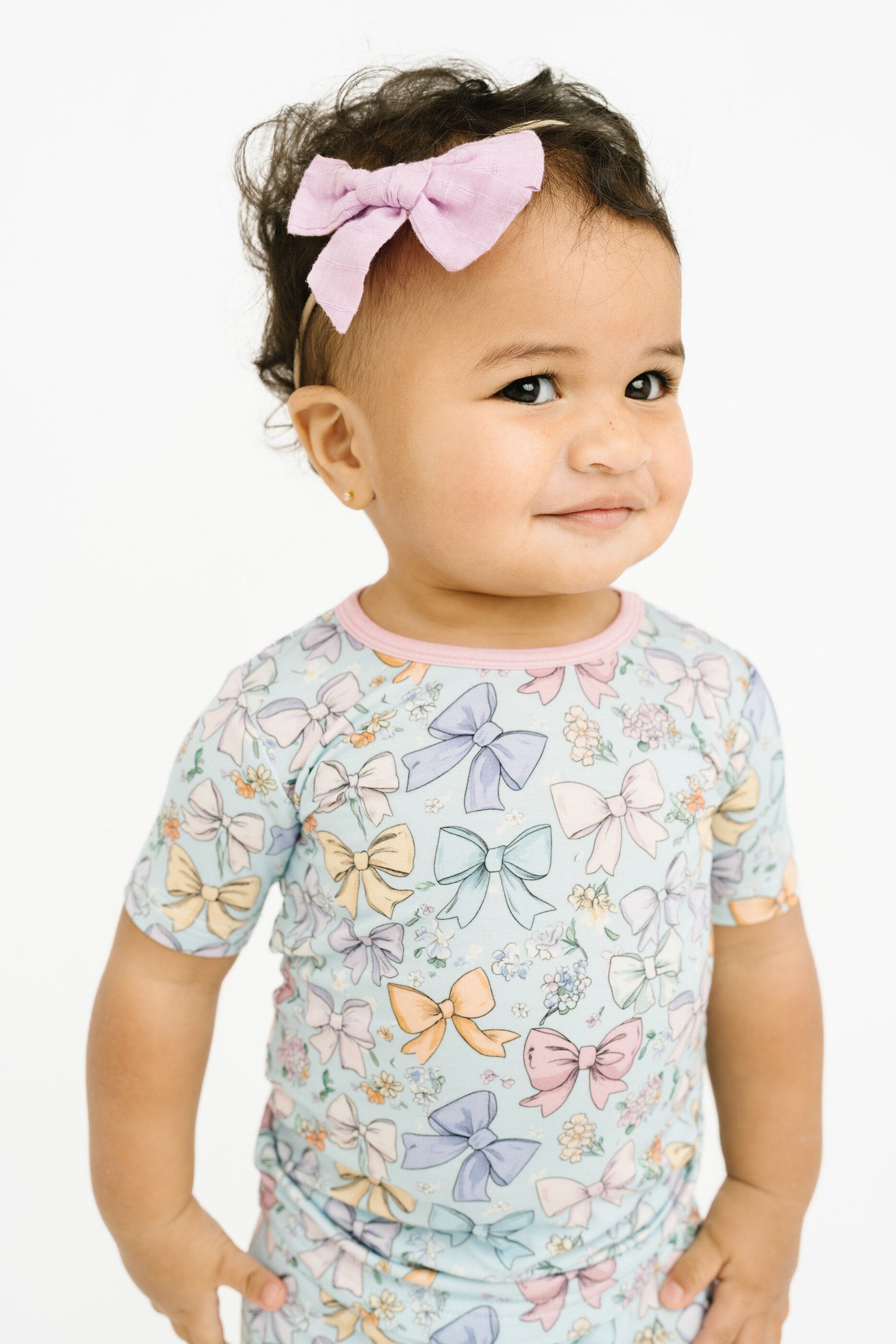 Spring Bows Bamboo Shorts Set