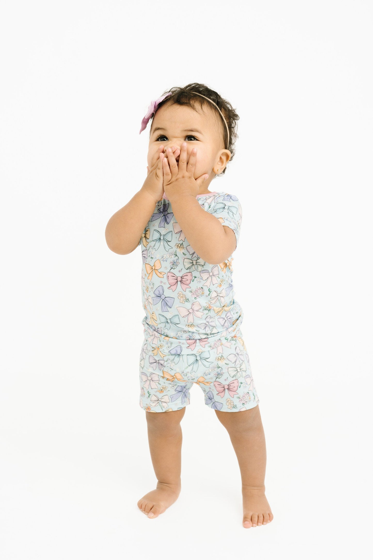 Spring Bows Bamboo Shorts Set