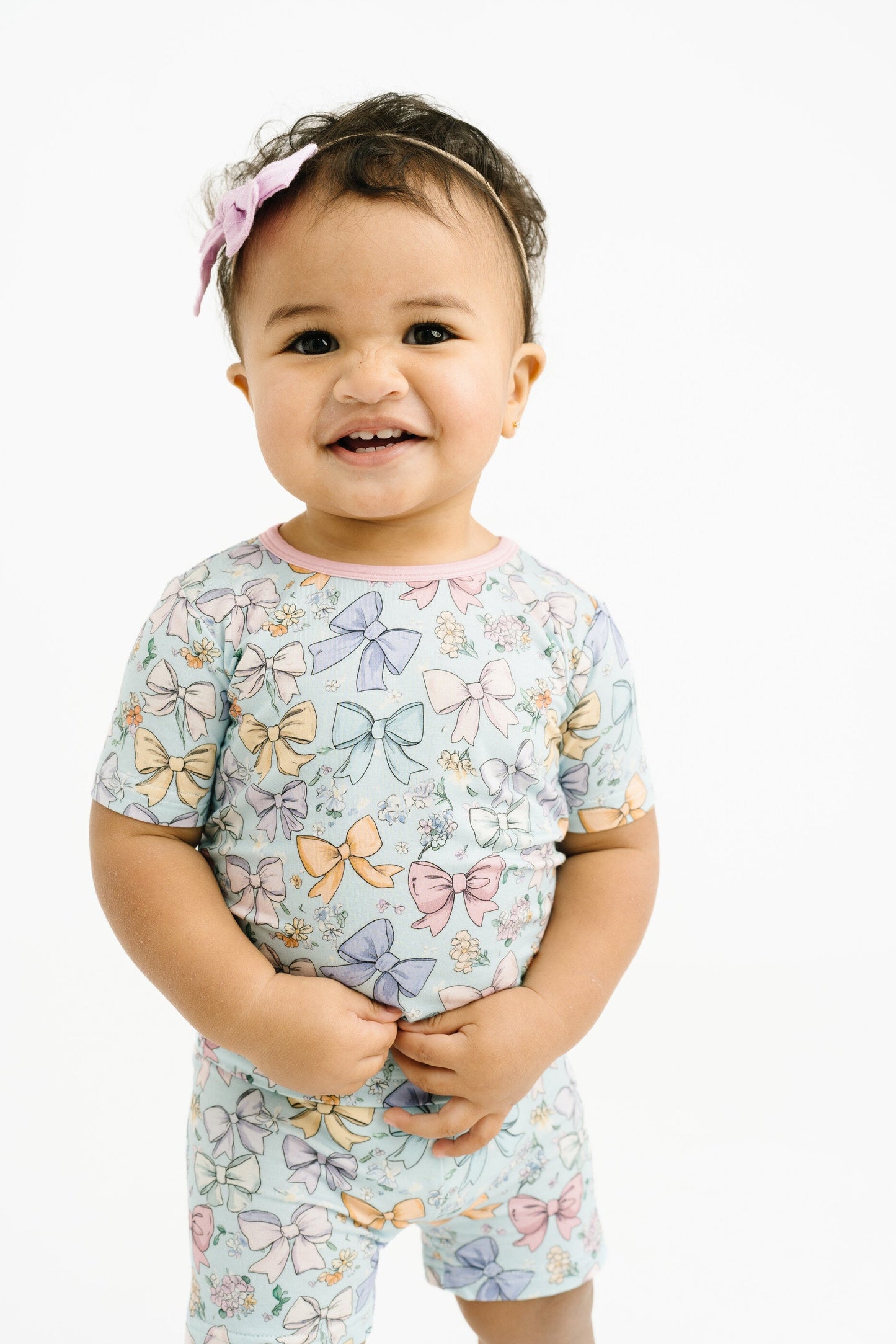 Spring Bows Bamboo Shorts Set