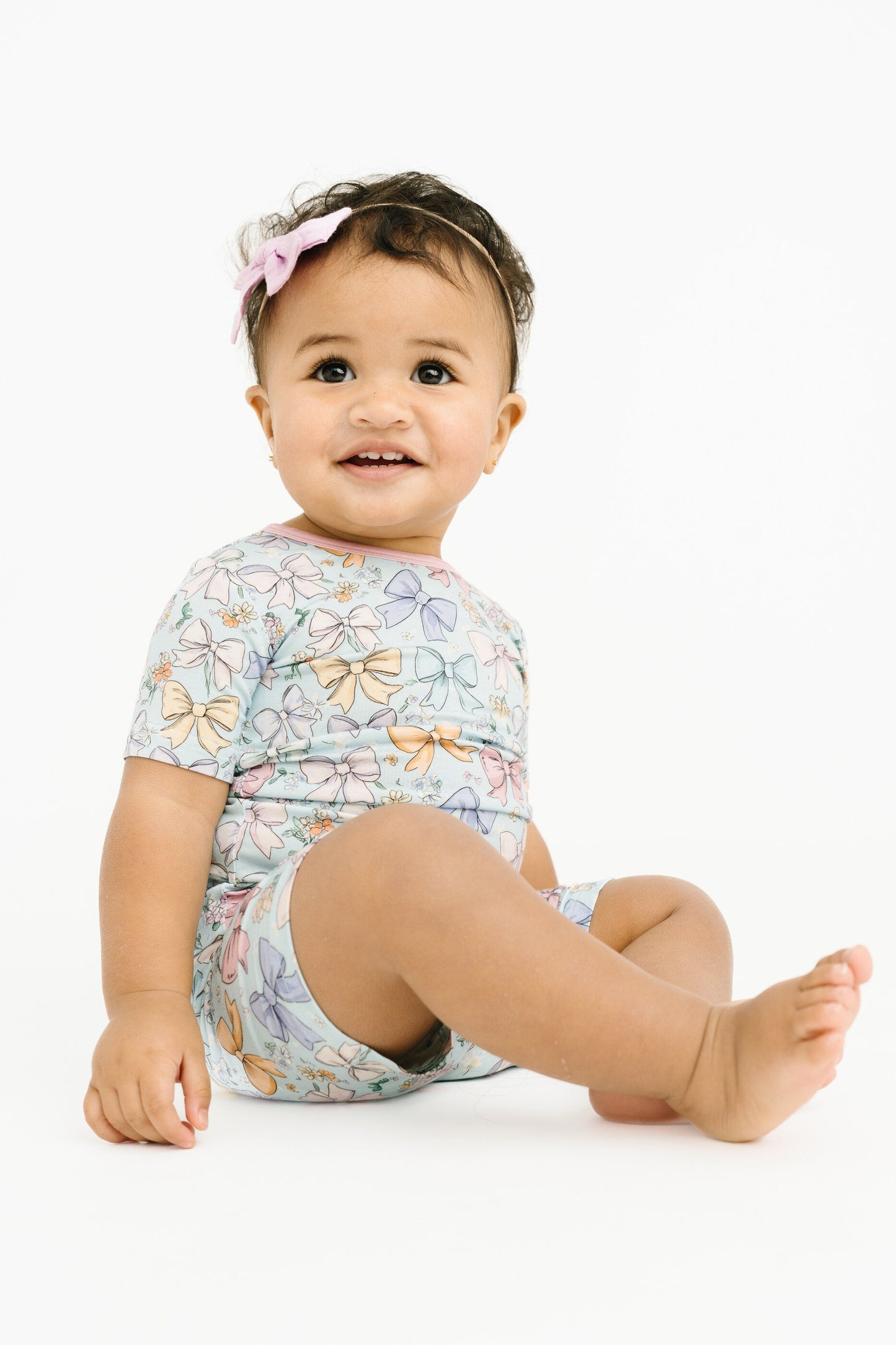 Spring Bows Bamboo Shorts Set