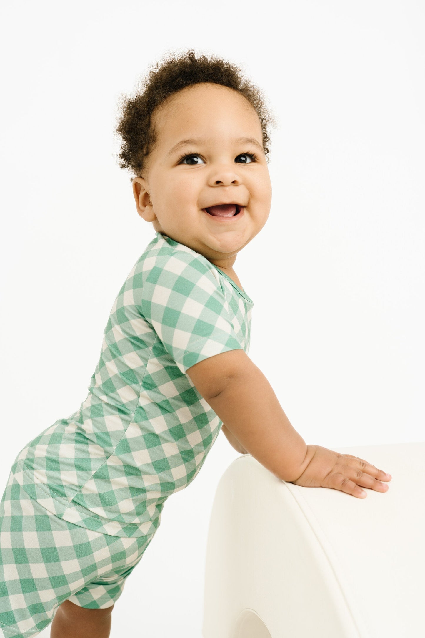 Fern Plaid Bamboo Shorts Set