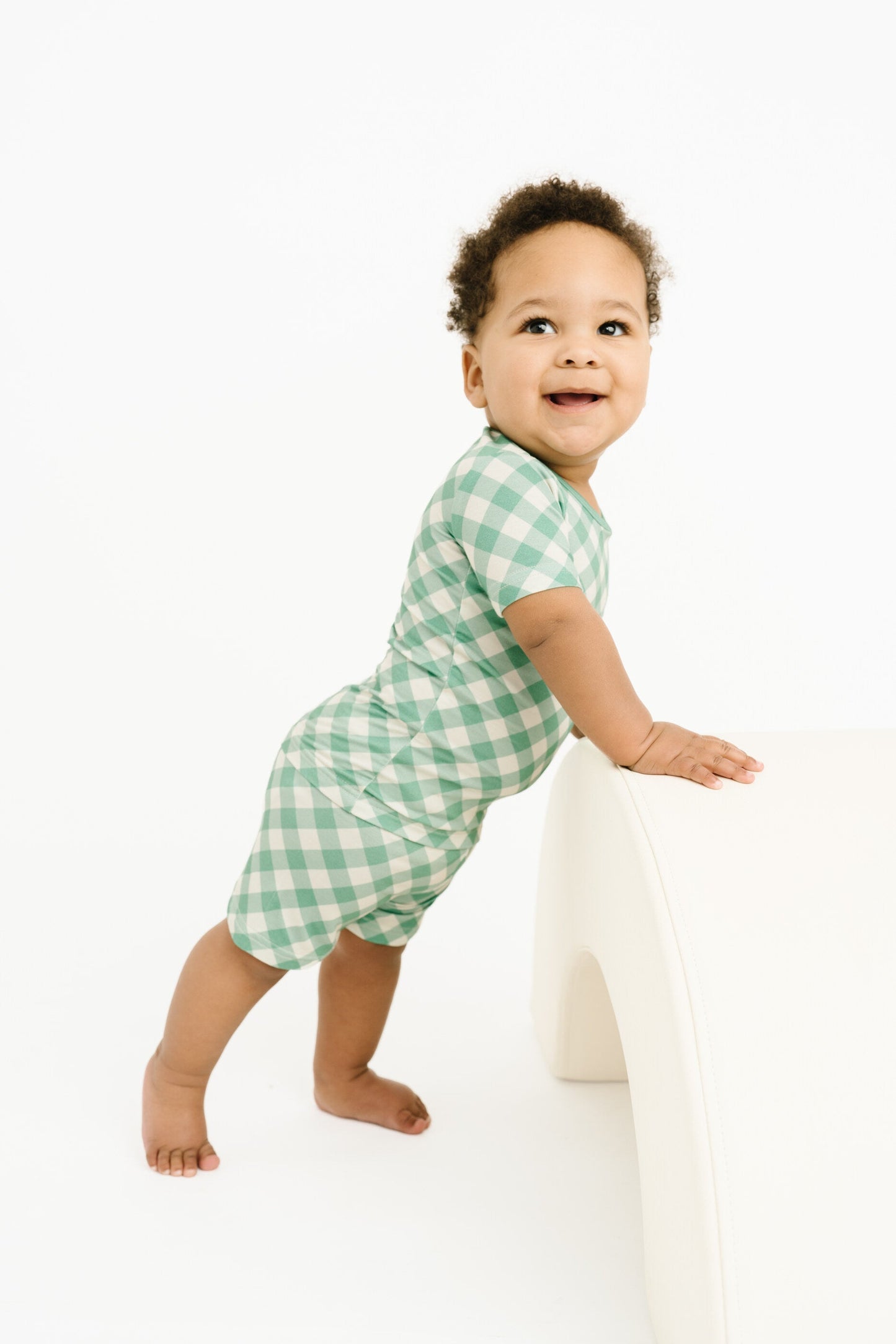 Fern Plaid Bamboo Shorts Set