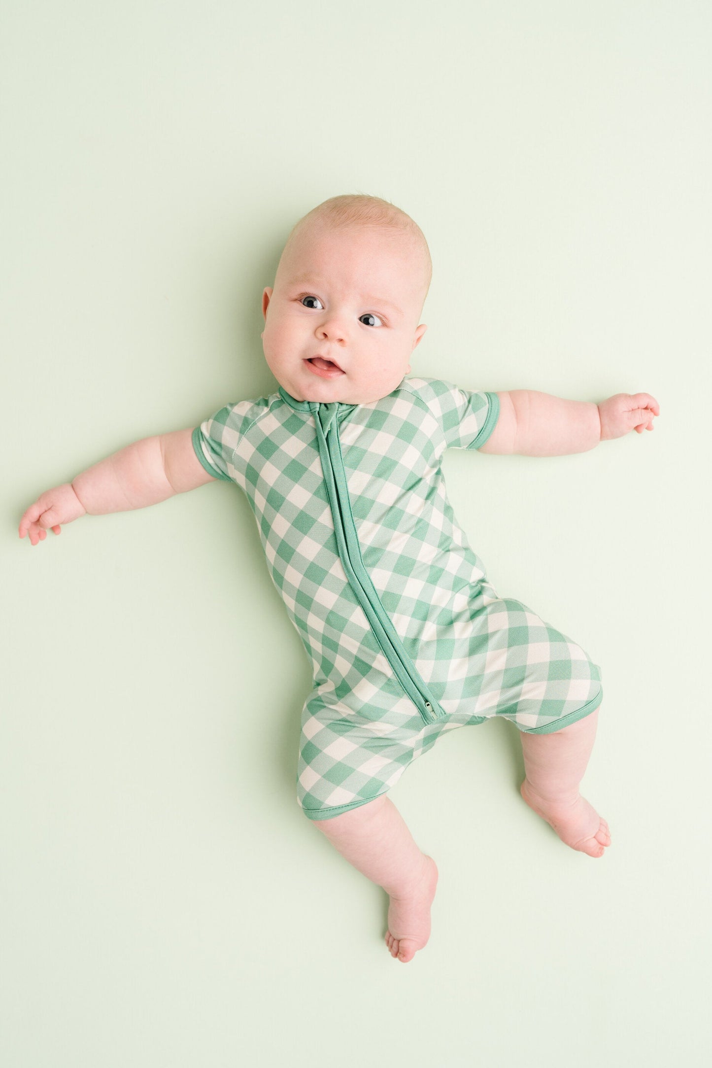 Fern Plaid Bamboo Short Romper