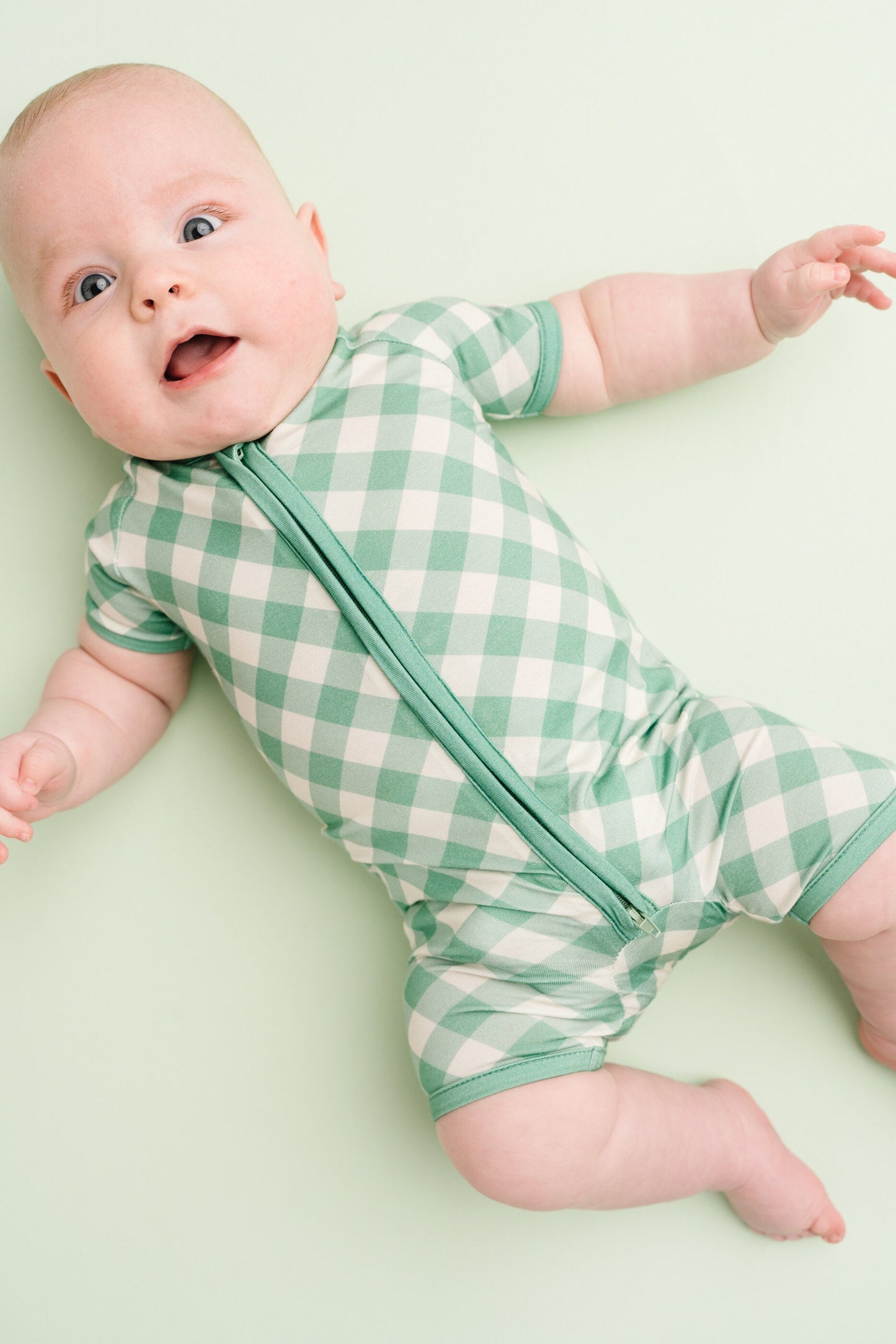 Fern Plaid Bamboo Short Romper