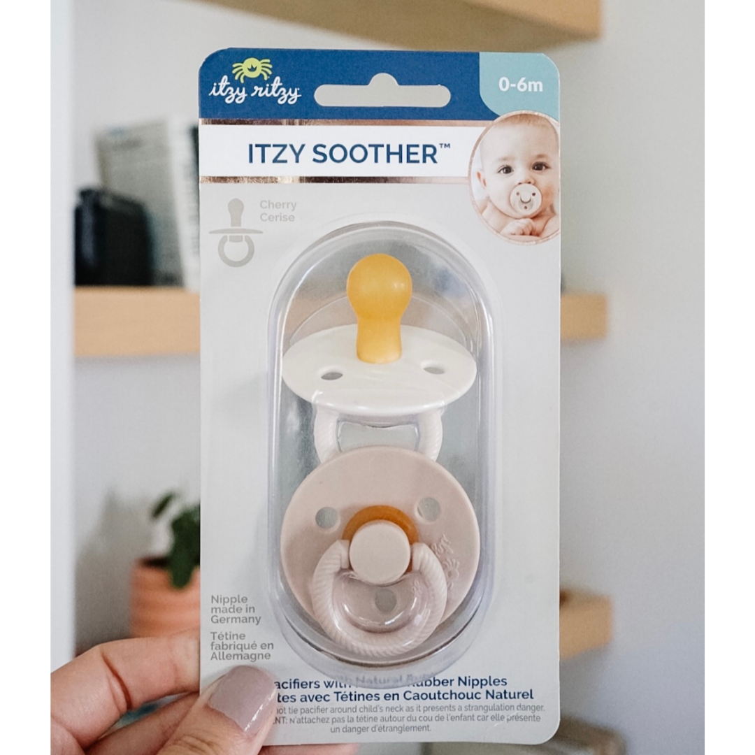 *NEW SIZE* Itzy Soother™ Natural Rubber Paci Sets: Coconut + Toast