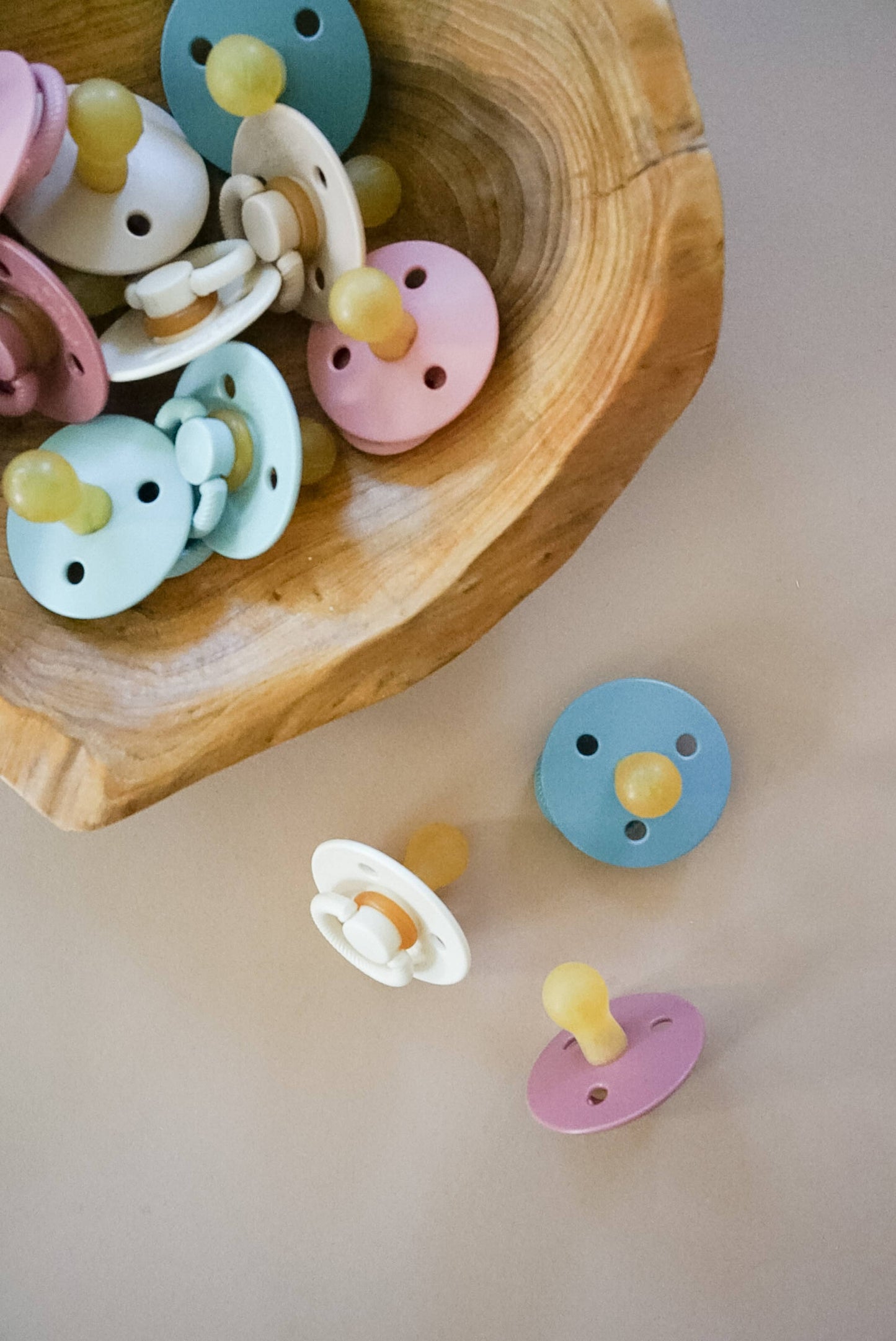 *NEW SIZE* Itzy Soother™ Natural Rubber Paci Sets: Coconut + Toast