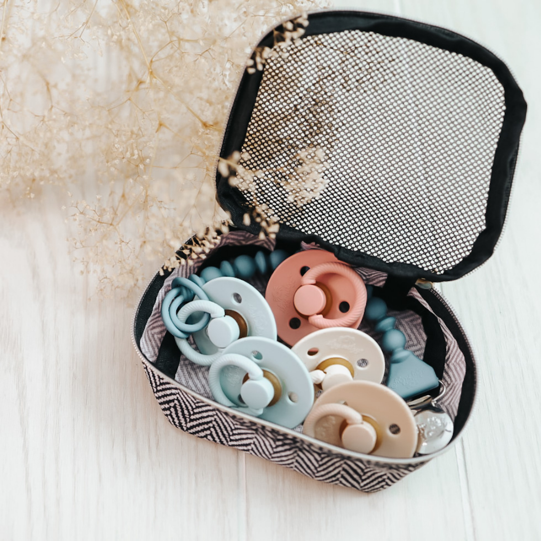 *NEW SIZE* Itzy Soother™ Natural Rubber Paci Sets: Coconut + Toast