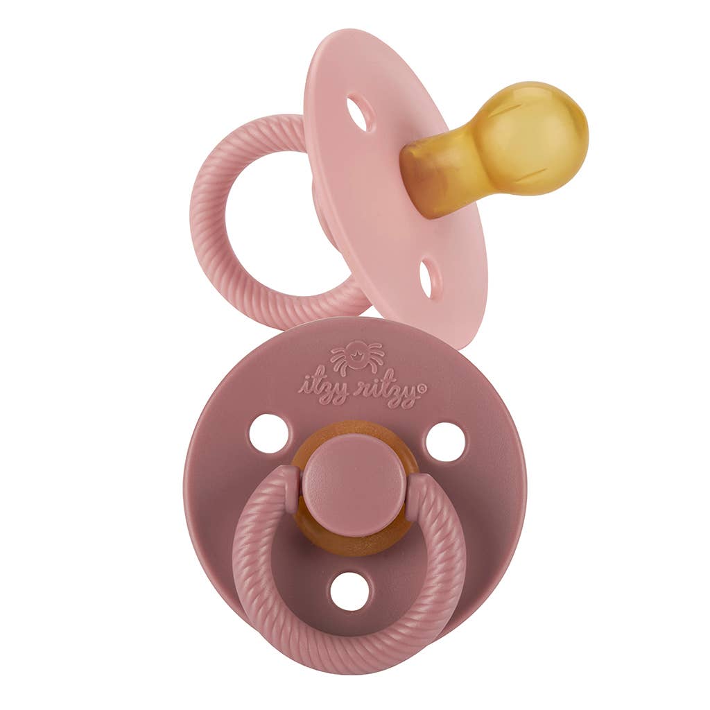 *NEW SIZE* Itzy Soother™ Natural Rubber Paci Sets: Coconut + Toast
