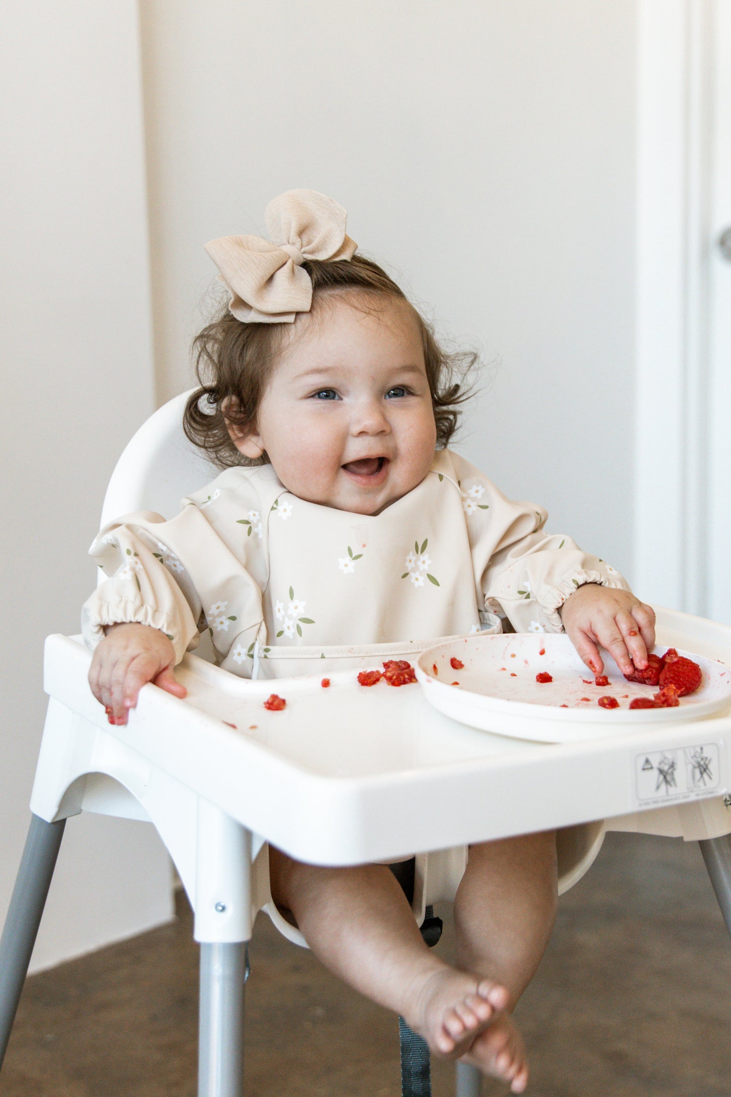 Floral Beige Baby Bib