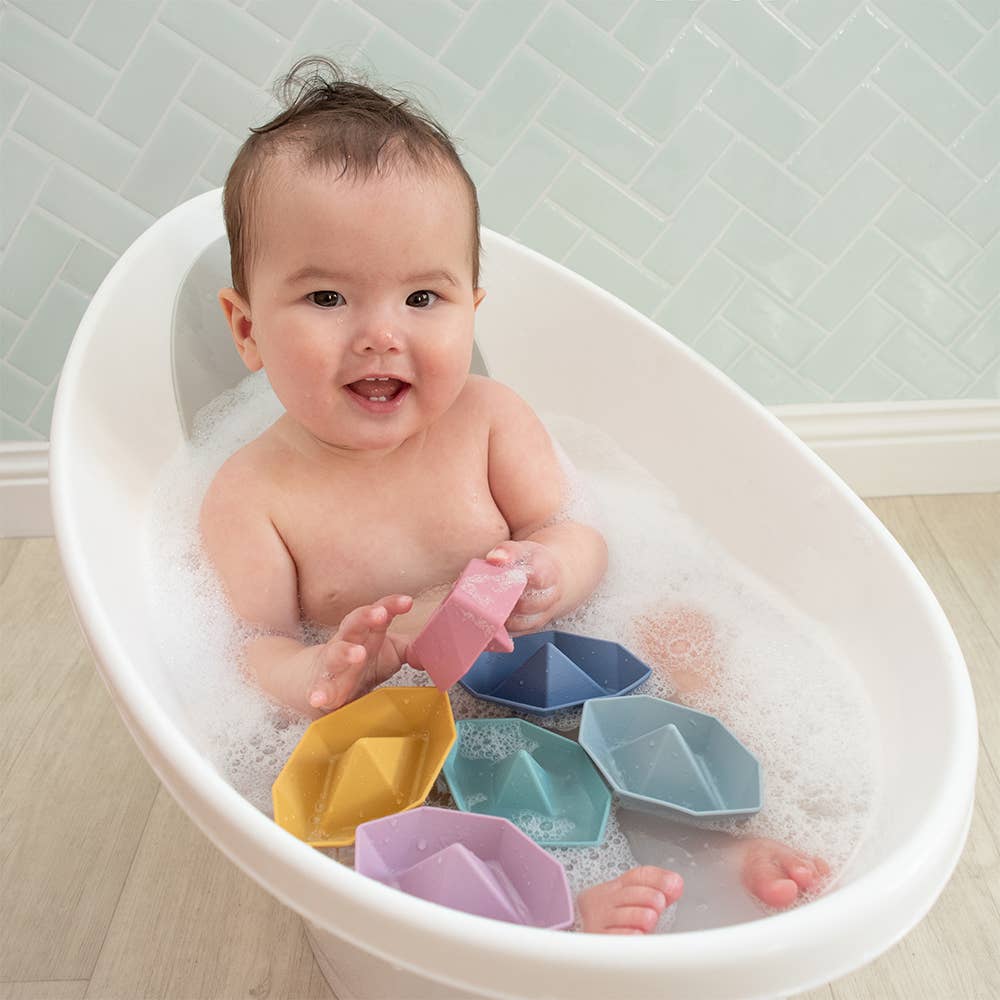 6pk Silicone Origami Bath Boats