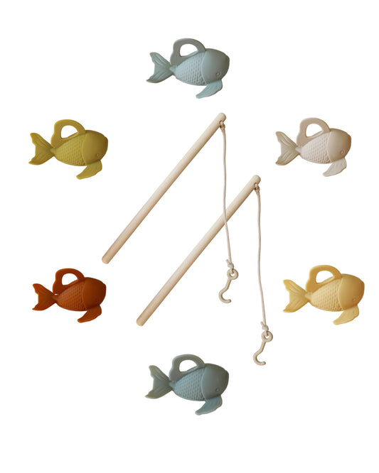 Silicone and Wood Fishing Play Set