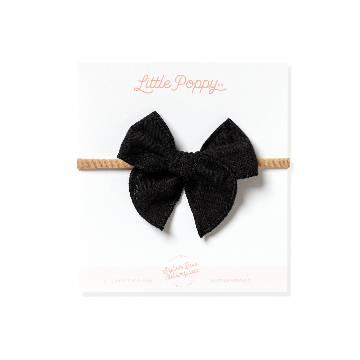 Black - Embroidered Stripe Claire Bow: Oversized Clip