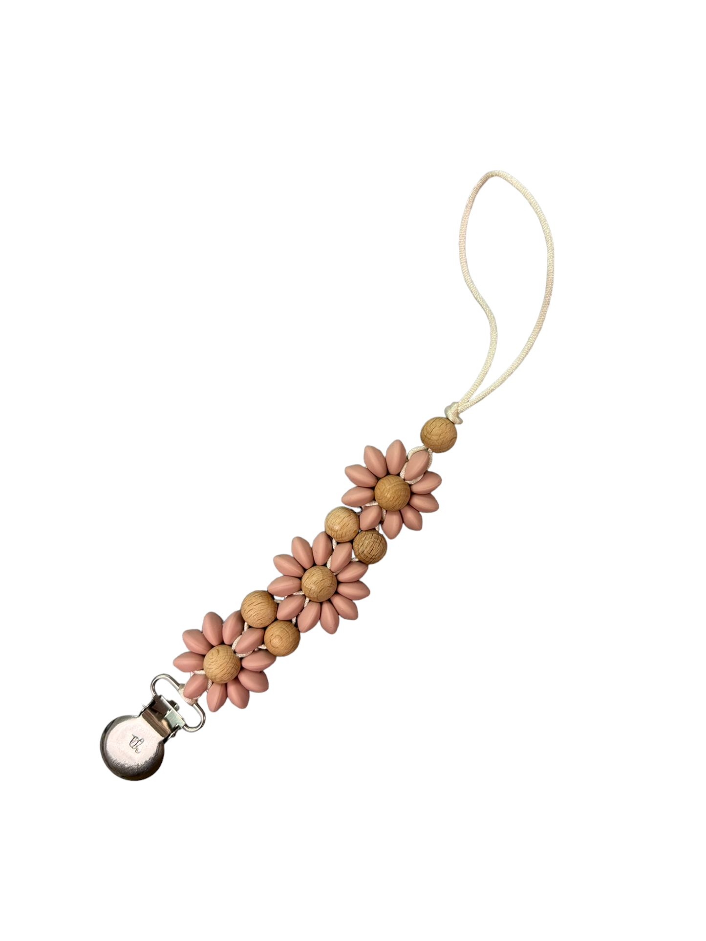 Olivia Paci/Toy Clip Beech Wood & Silicone: Misty Rose