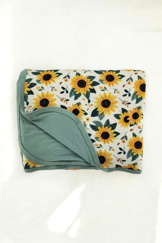 Sunflower Bloom Bamboo Blanket