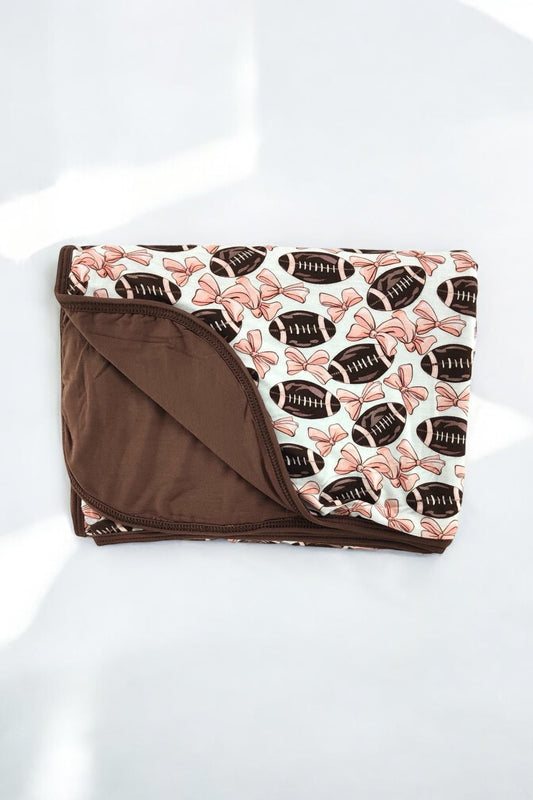 Bows & Touchdowns Bamboo Blanket