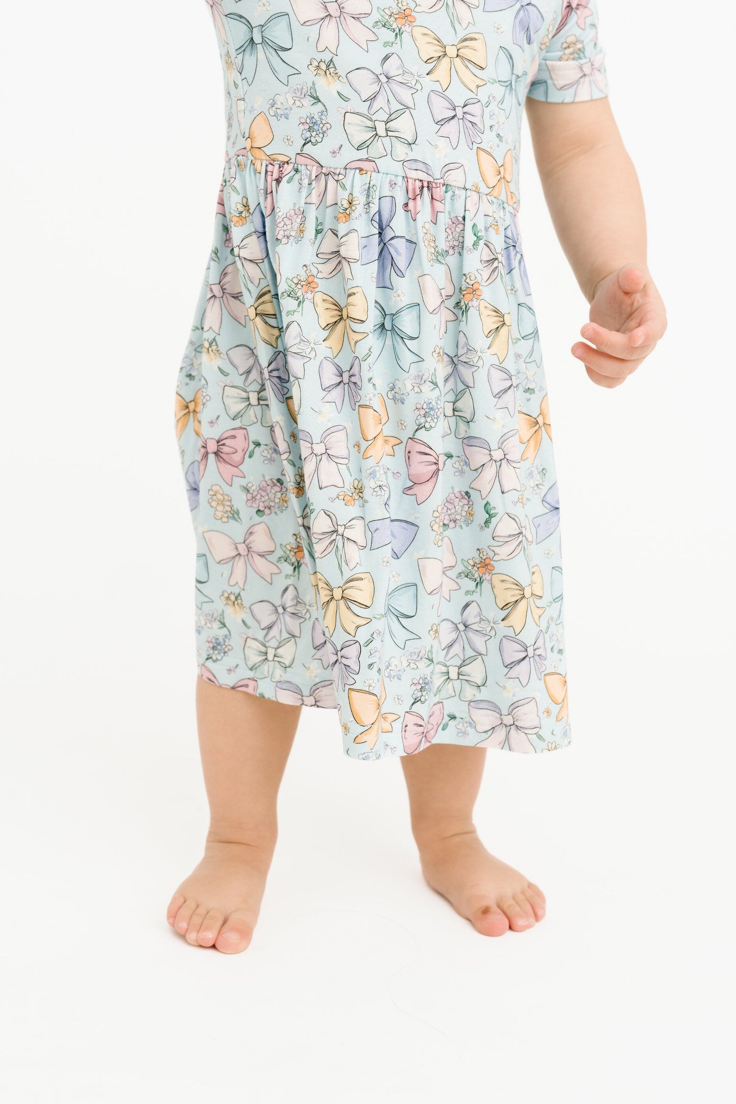 Spring Bows Short Sleeve Bamboo Dress