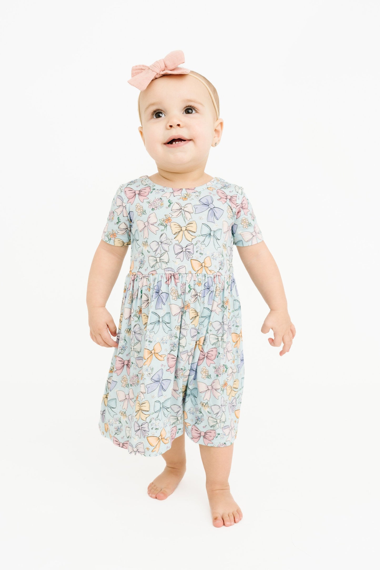 Spring Bows Short Sleeve Bamboo Dress