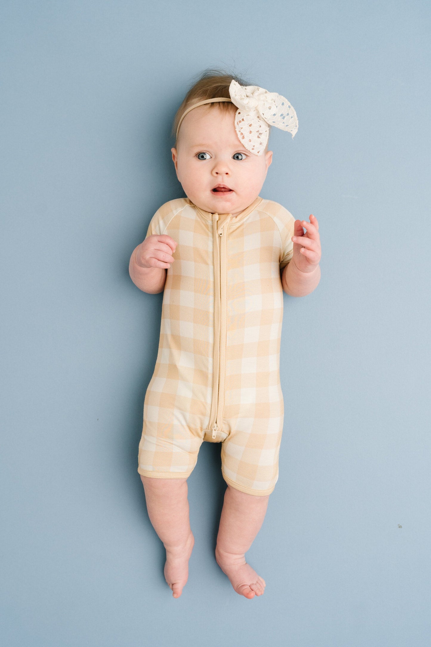 Desert Plaid Bamboo Short Romper