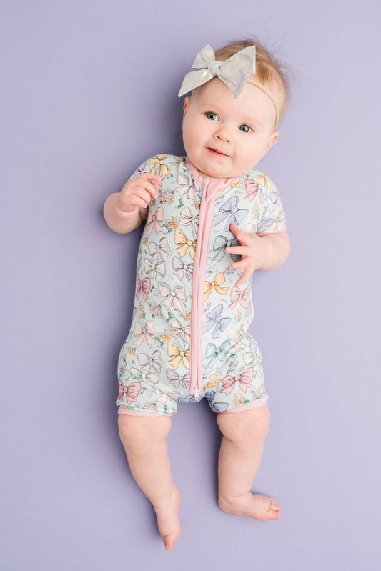 Spring Bows Bamboo Short Romper