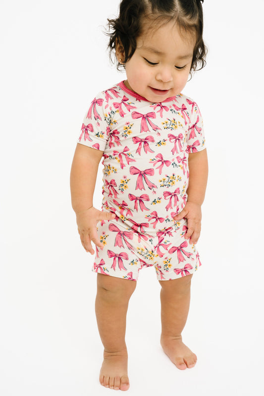 Bloom Bows Bamboo Shorts Set