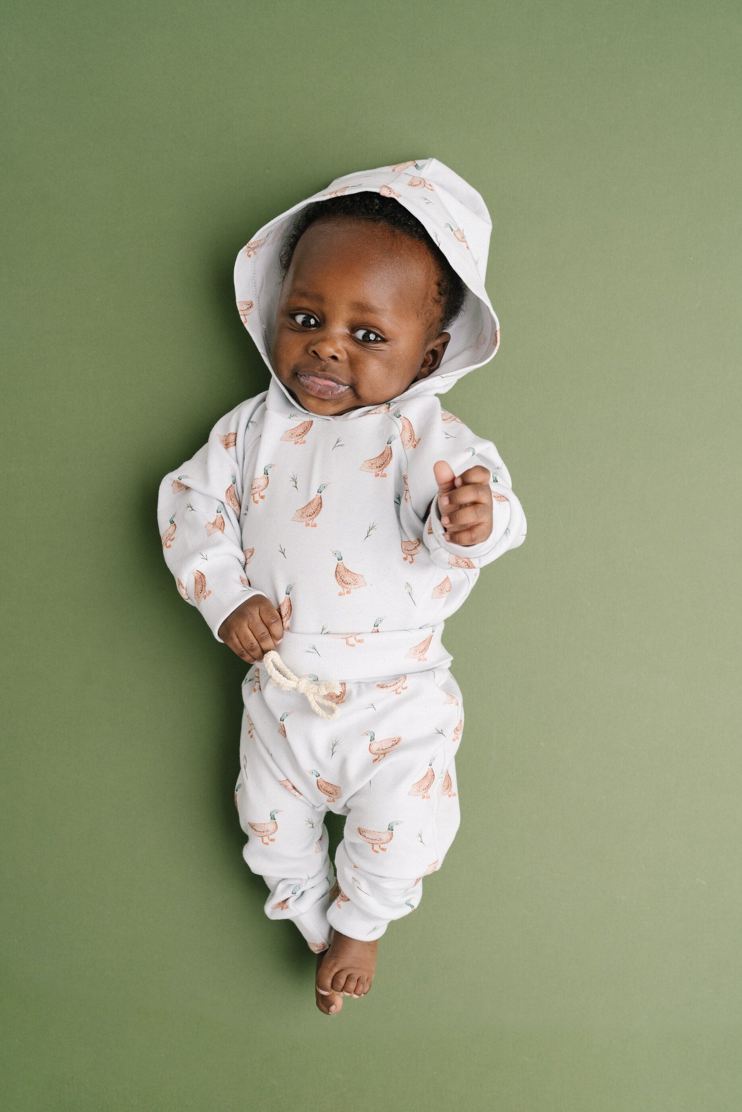 Puddle Ducks Hoodie Romper Set