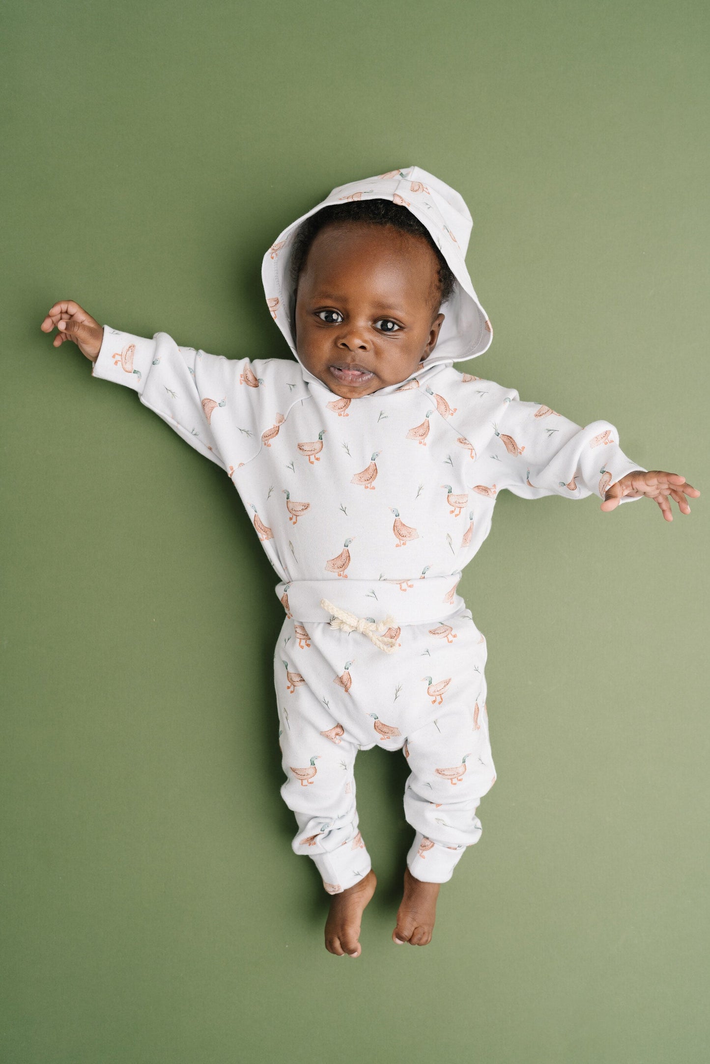 Puddle Ducks Hoodie Romper Set