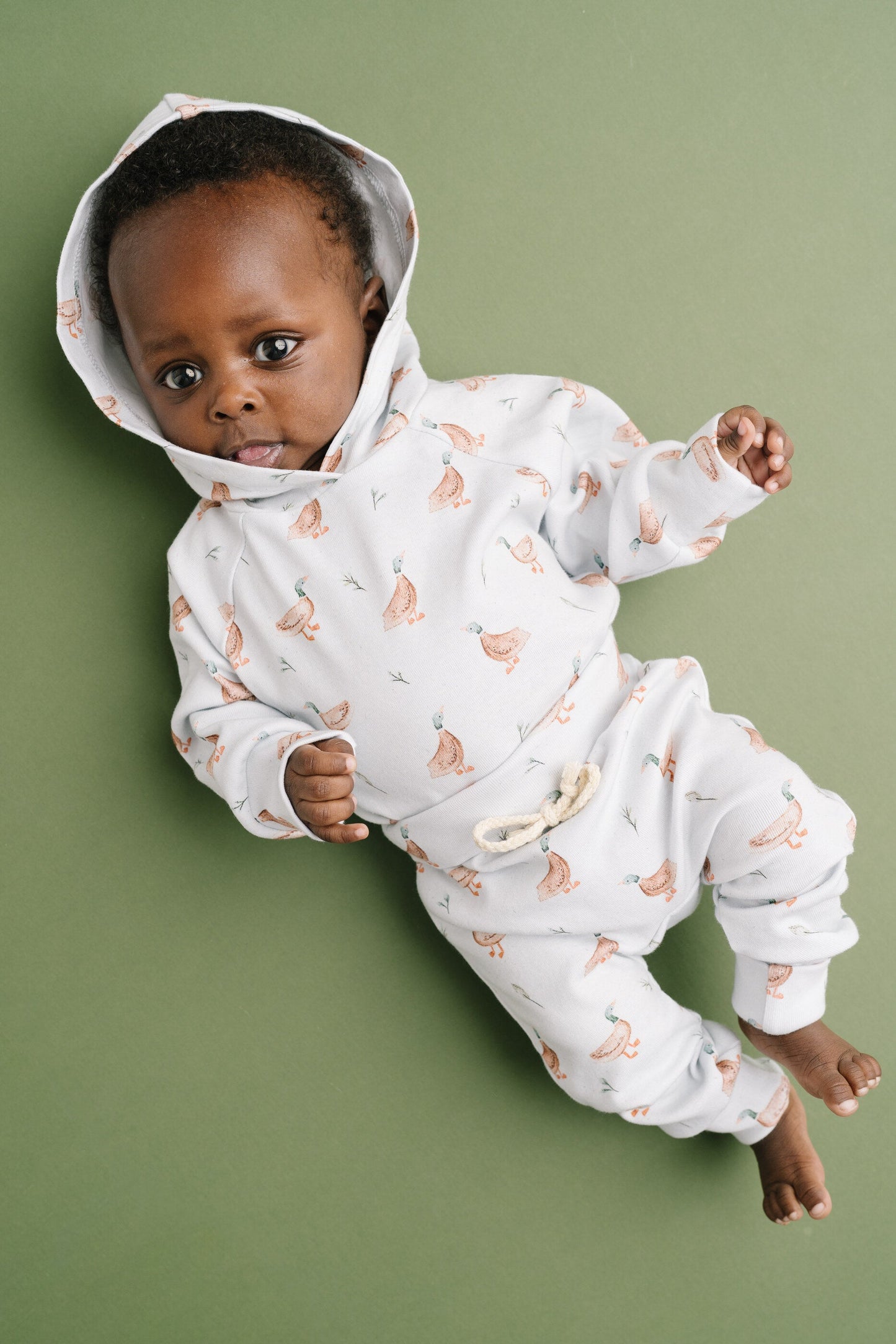 Puddle Ducks Hoodie Romper Set