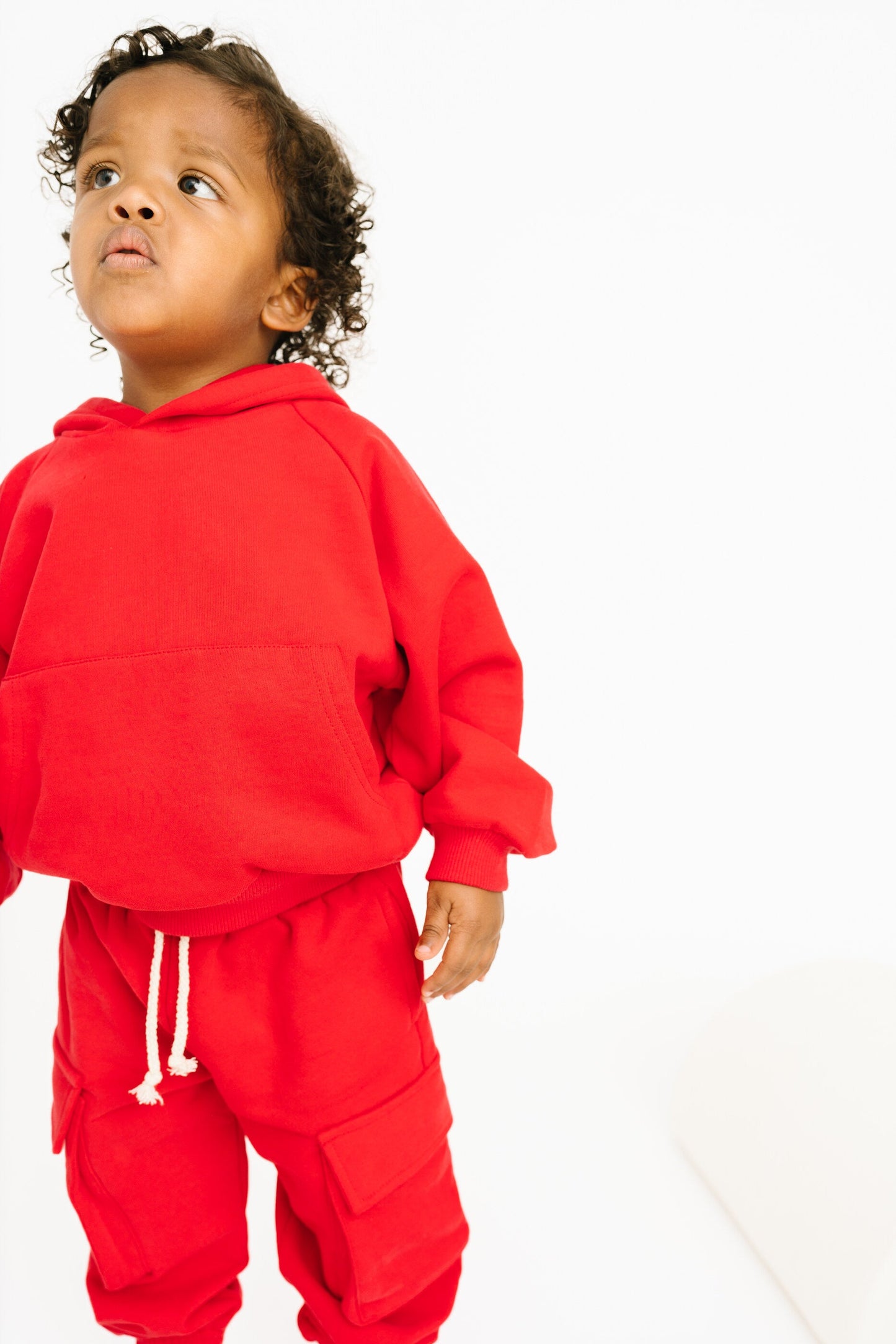 Red Cargo Hoodie Set