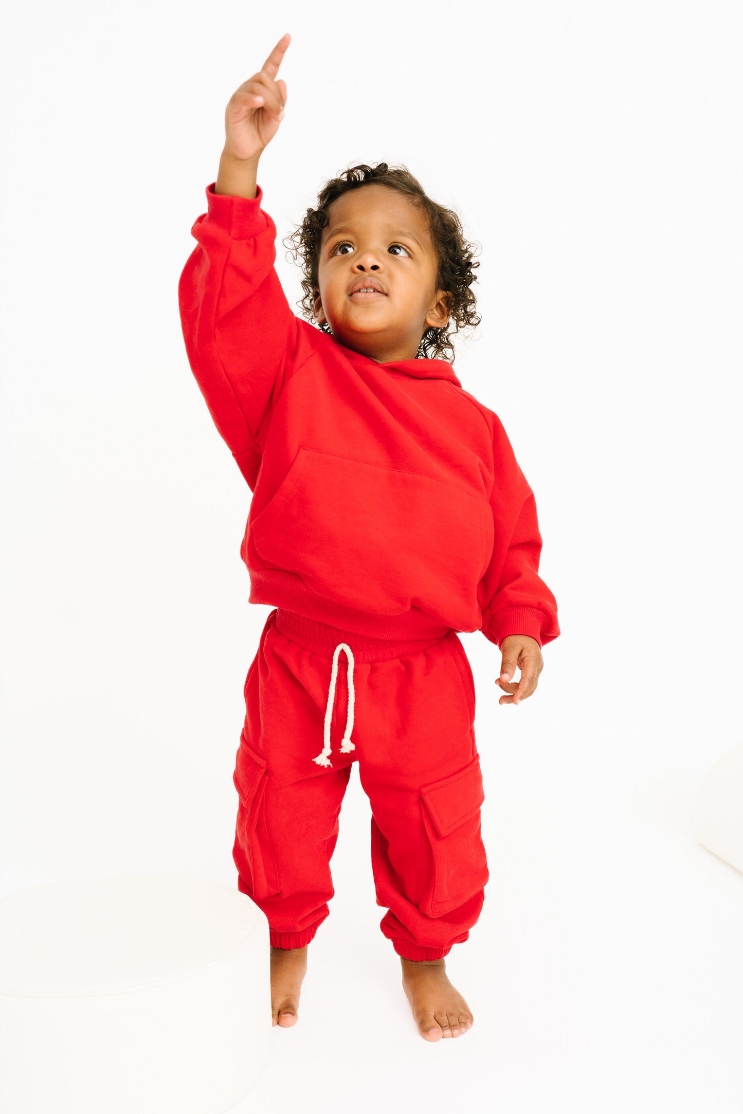 Red Cargo Hoodie Set