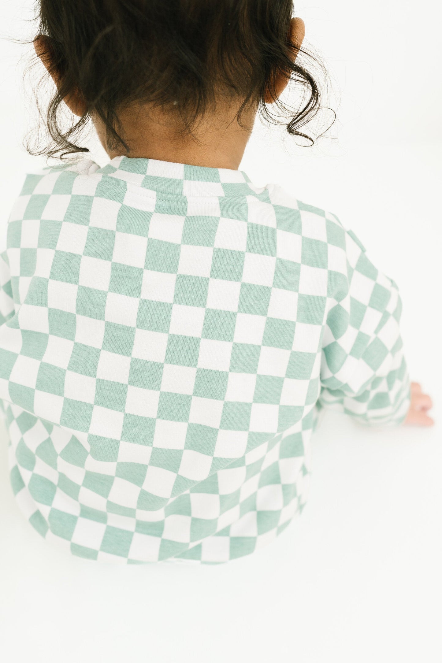 Seafoam Checkered Crewneck Set