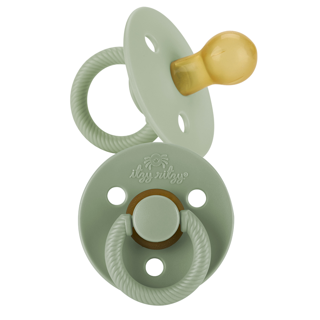 *NEW SIZE* Itzy Soother™ Natural Rubber Paci Sets: Coconut + Toast
