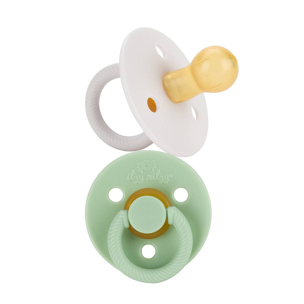 Itzy Soother™ Natural Rubber Paci Sets: Camo + Midnight