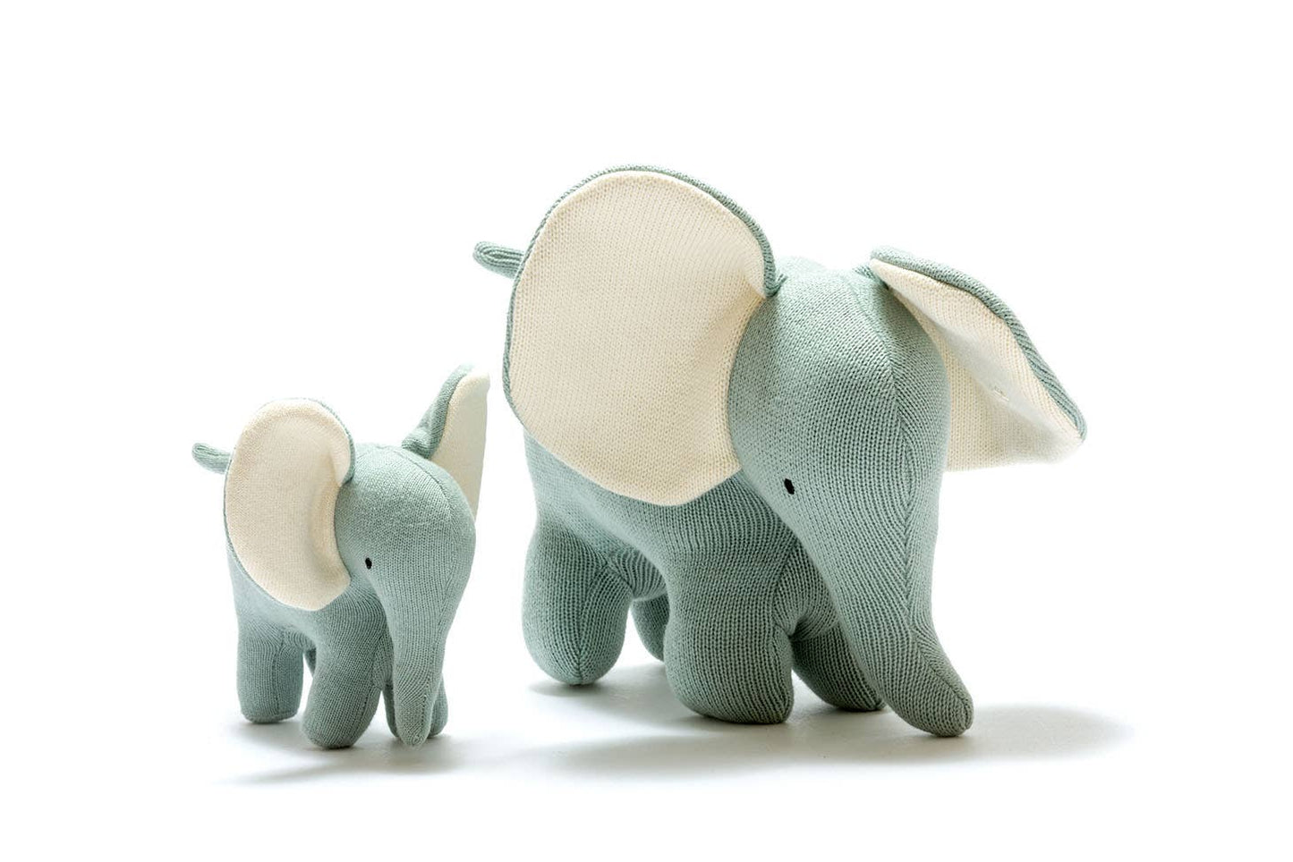 Ellis the Elephant Plush Toy Knitted Organic Cotton in Teal