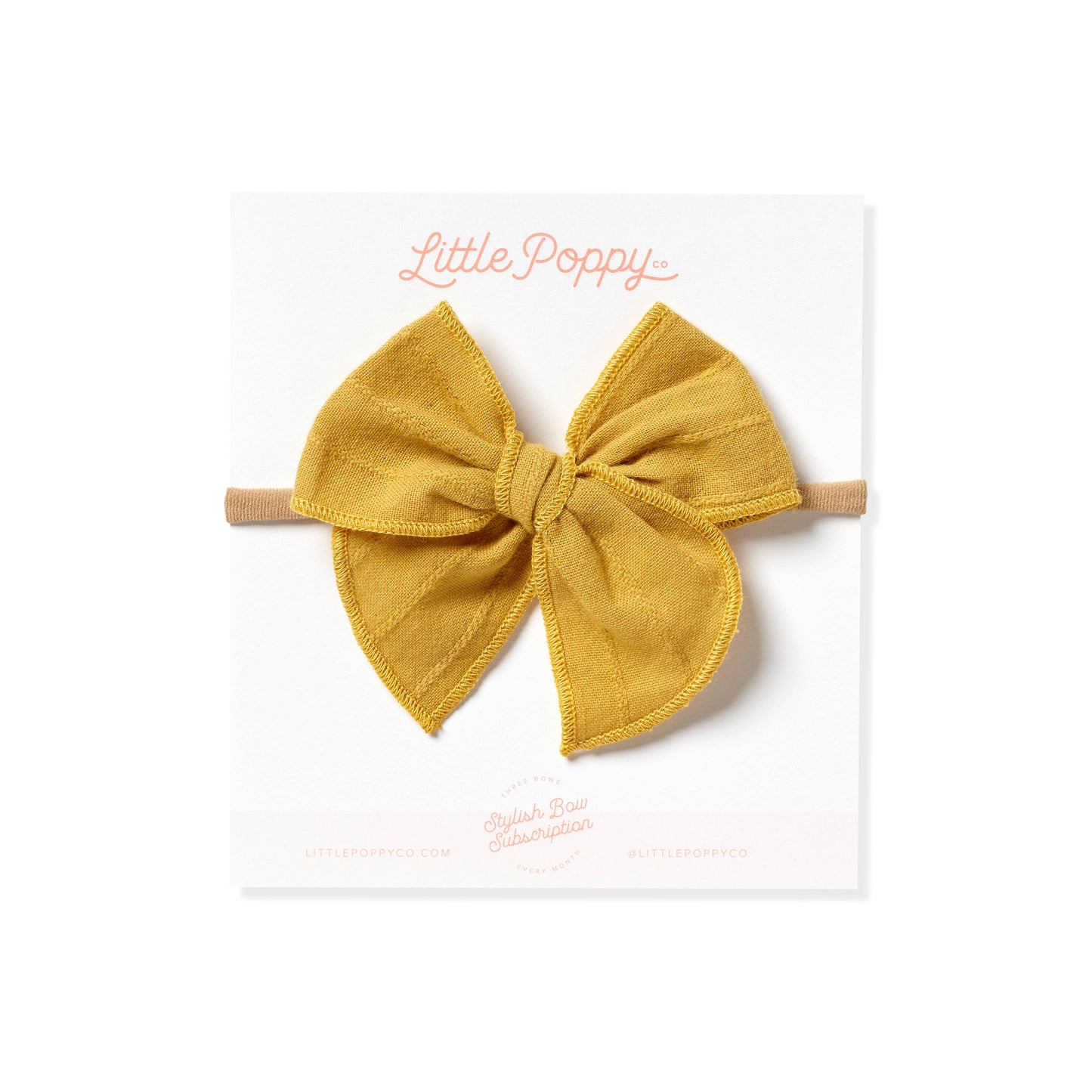 Mustard - Embroidered Stripe Claire Bow: Mini Nylon