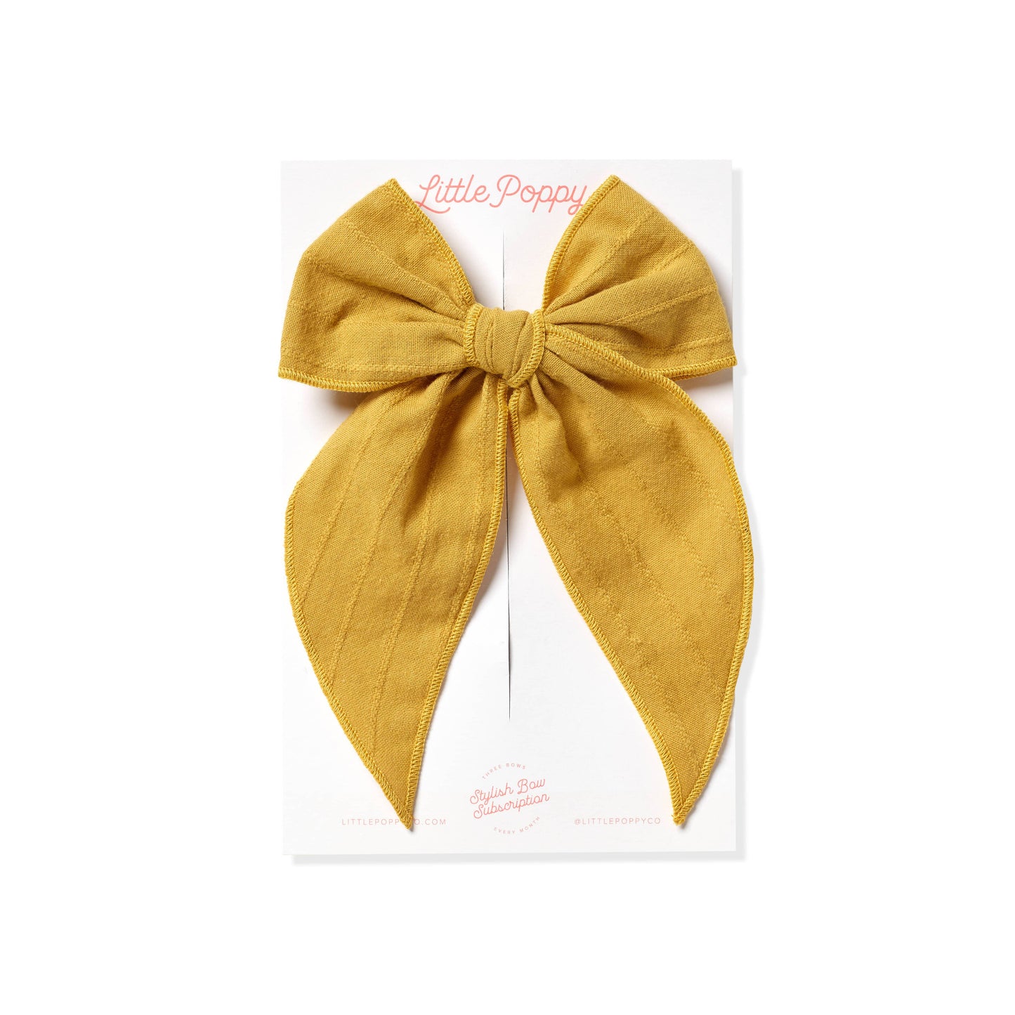 Mustard - Embroidered Stripe Claire Bow: Mini Nylon