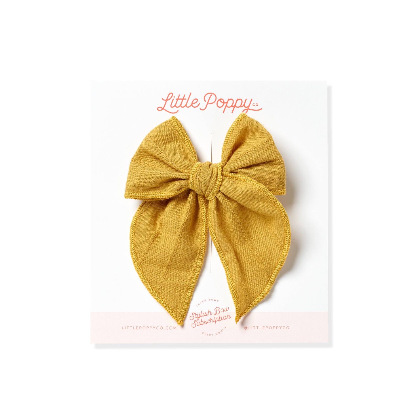 Mustard - Embroidered Stripe Claire Bow: Mini Nylon