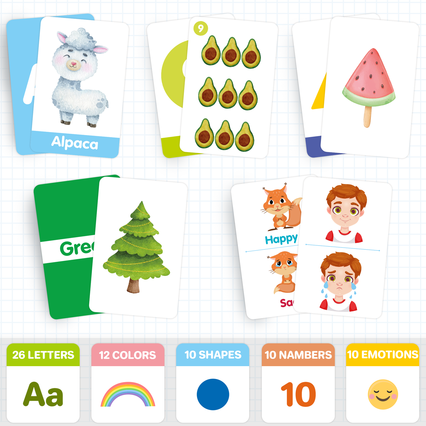 60 Learning Flash Cards for Toddlers | ABC, Numbers, Colors