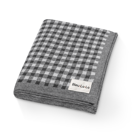 100% Luxury Cotton Swaddle Receiving Baby Blanket - Plaid