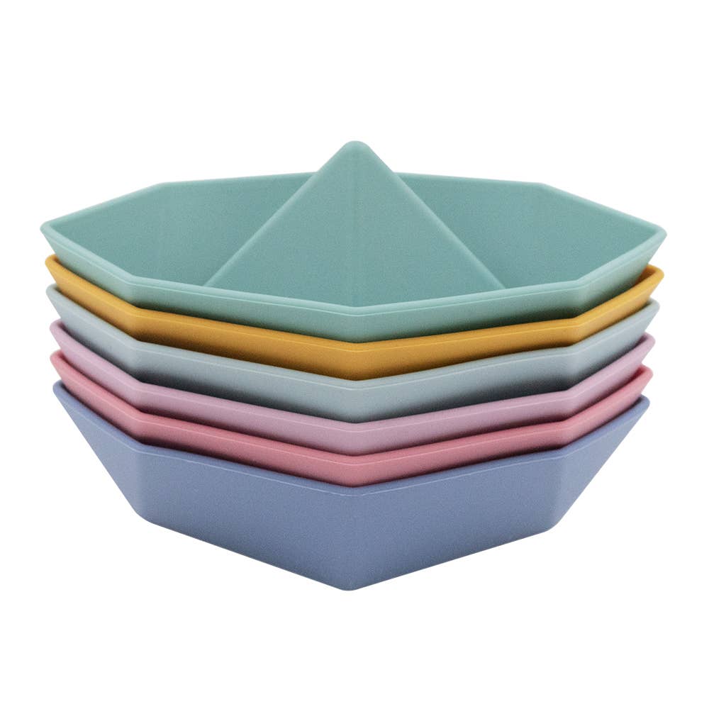 6pk Silicone Origami Bath Boats